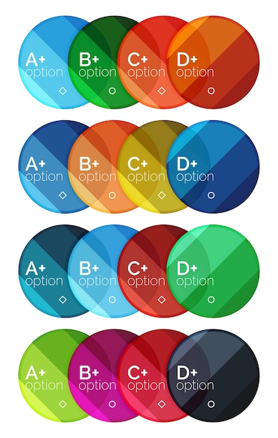 Set of round infographic banners with options