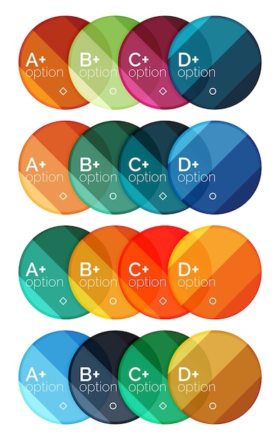 Set of round infographic banners with options