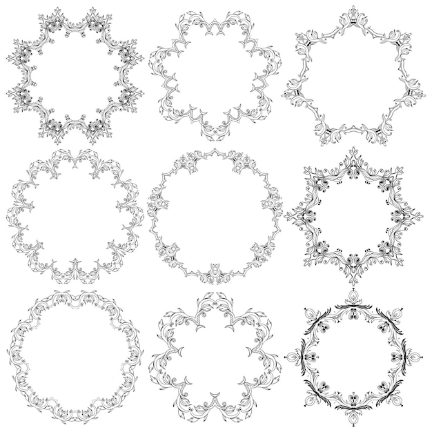 Set of round lace frames