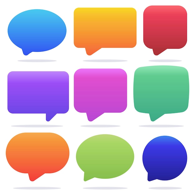 Set of rounded message bubbles