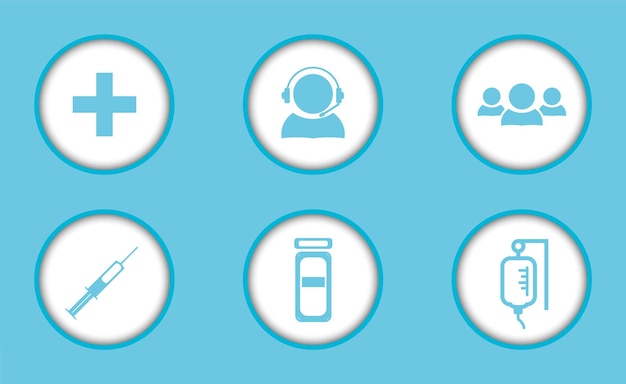 A set of roundshaped flat medical badges dropper customer support vaccination