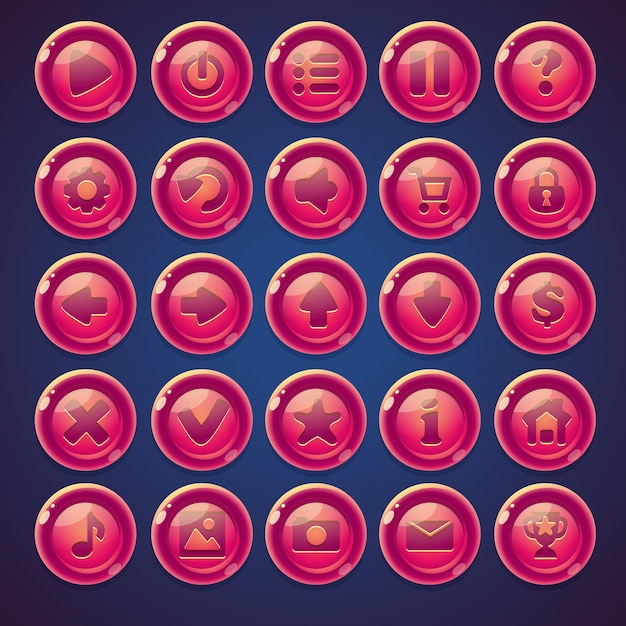 Set roze kastanjebruine ronde knoppen