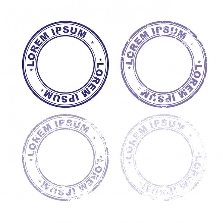 Vector set rubber stamp for documents. 