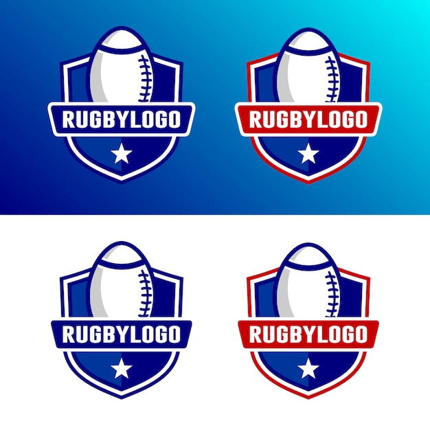 Set of rugby logo template