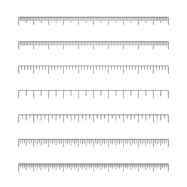 Vector set of ruler inches and cm scale