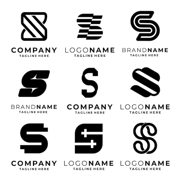 Set of S letter logo template vector