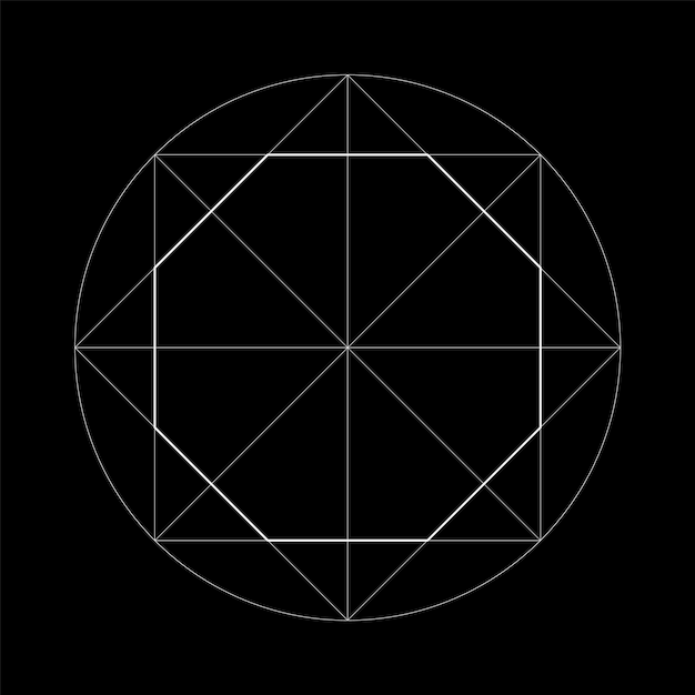 Vector set of sacred geometry vector illustration isolated on white sacred geometry black lines on a white