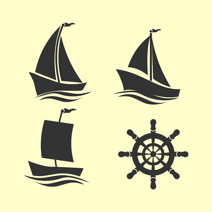 Vector set of sailboat cipart