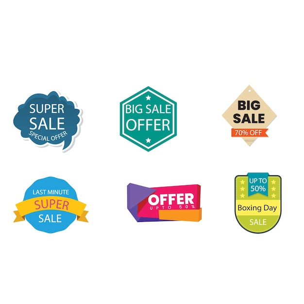 Set of Sale badges Sale quality tags and labels Template banner shopping badges Special offer sa