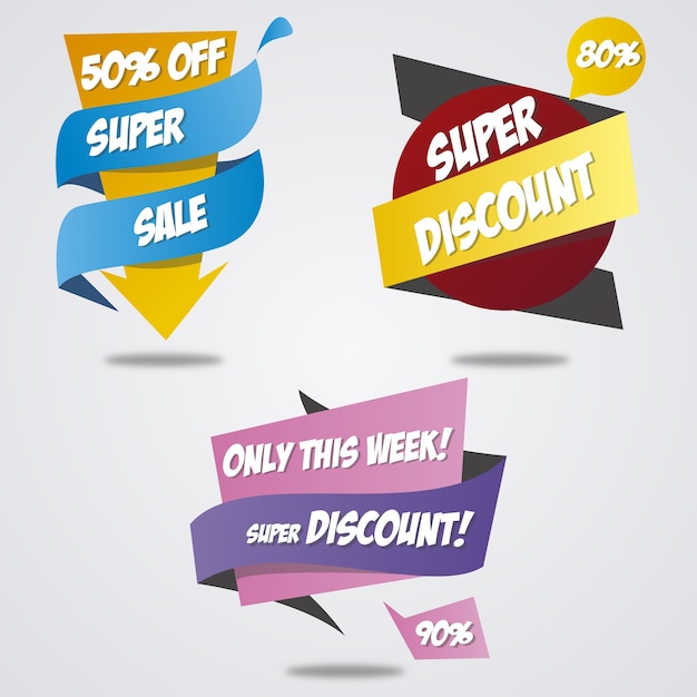 Set of sale badges template