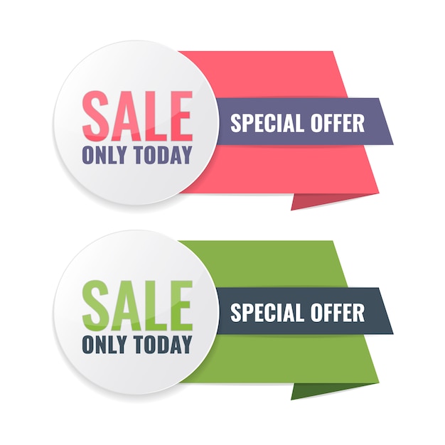 Set of sale banners.
