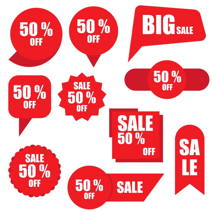 Set of sale banners