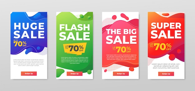 Set of sale colorful banners. dynamic modern abstract design