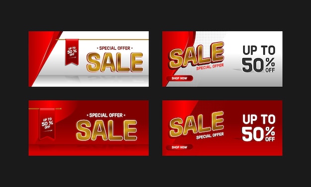 Vector set of sale and discount offer banners sale and discount offer background collection