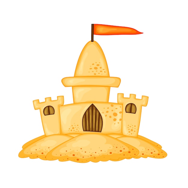 Vector set of sand castles of different shapes. summer cartoon collection in vector.