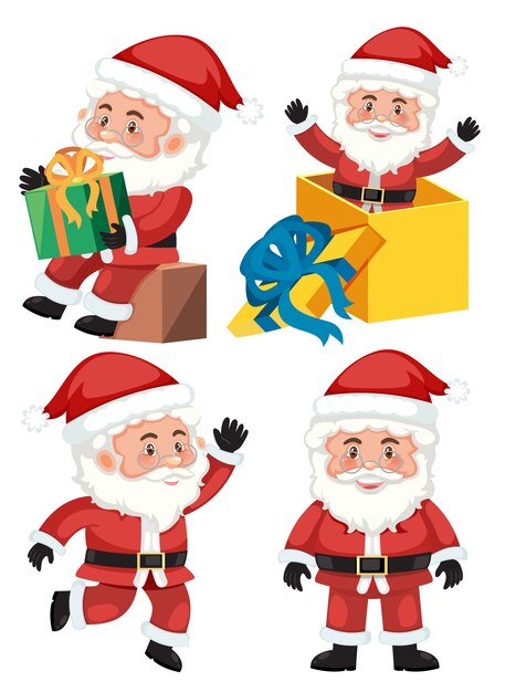 Un set di caratteri di babbo natale