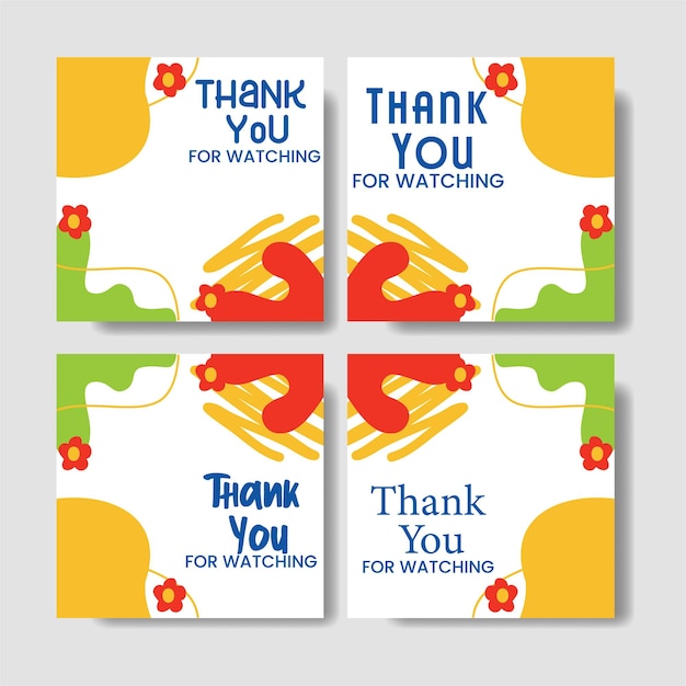 Set say thank you for social media post Suitable for story banner flyer and web internet ads