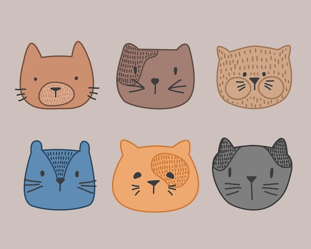 Vector set of scandinavian different cats