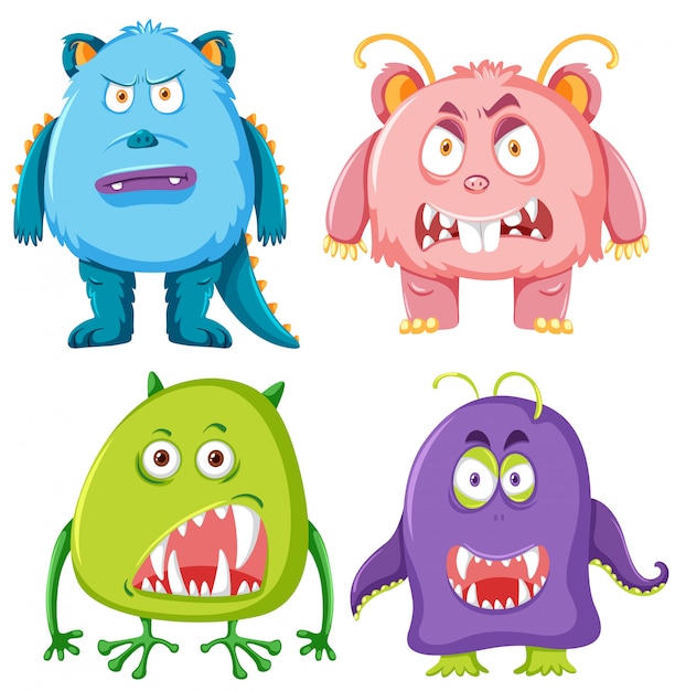 Vector set of scary monster