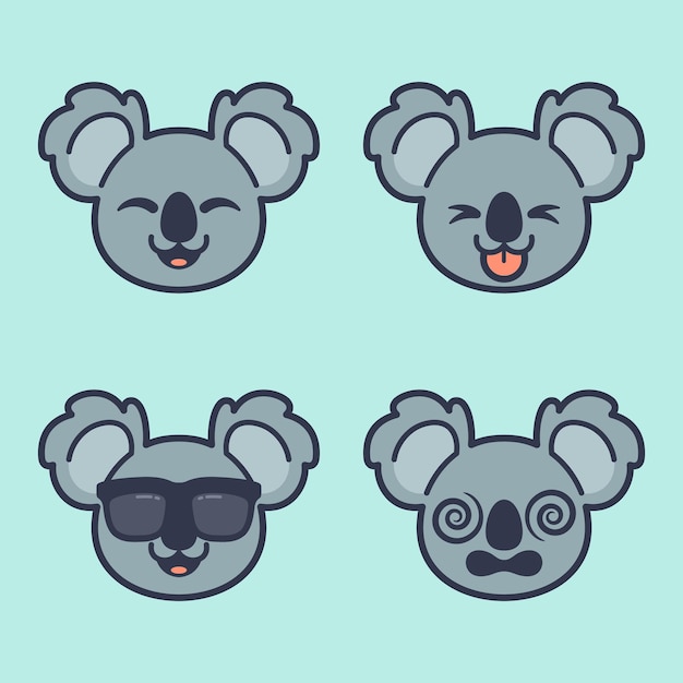 Set schattige koala-stickers