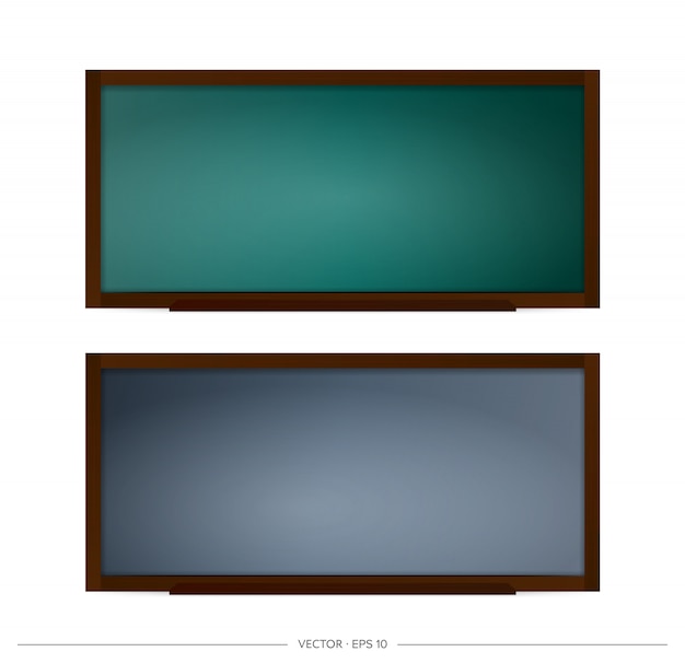 Set of school blackboard  . chalkboard with black and green backgrounds. element for design on a school or business theme.