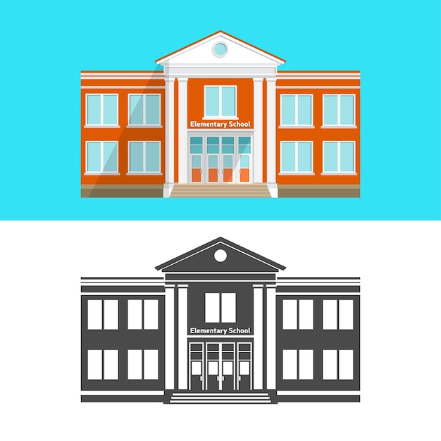 Set of School building icon