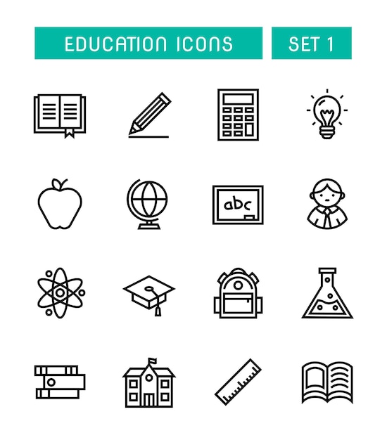 Set Of School And Education Icons