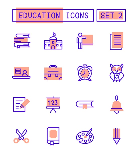 Set of school and education icons