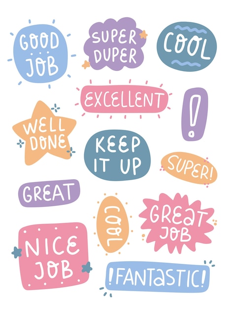 12 Motivational Stickers, School Stickers, Well Done, Inspirational Stickers,  Motivational Labels, School Labels, Back to School, Motivate 