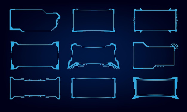 Set di elementi dell'interfaccia utente moderna di sci fi hud astratto futuristico buono per l'illustrazione vettoriale dell'interfaccia utente di gioco eps10