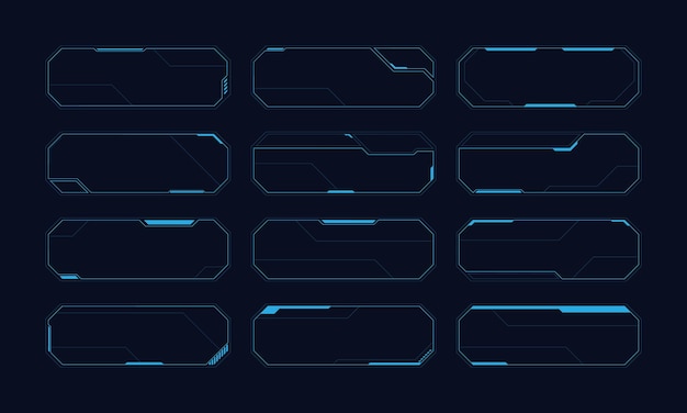 Set di elementi dell'interfaccia utente moderna di fantascienza hud astratto futuristico