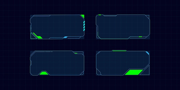 Set di elementi dell'interfaccia utente moderna di fantascienza hud astratto futuristico