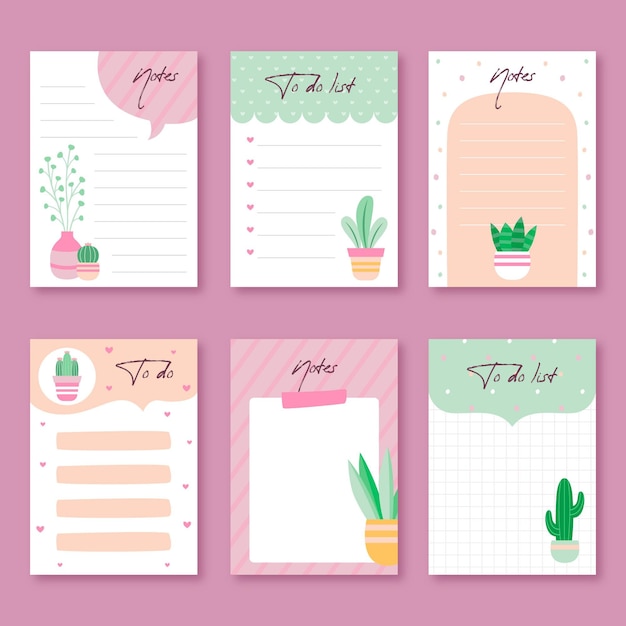 Set of scrapbook notes and cards