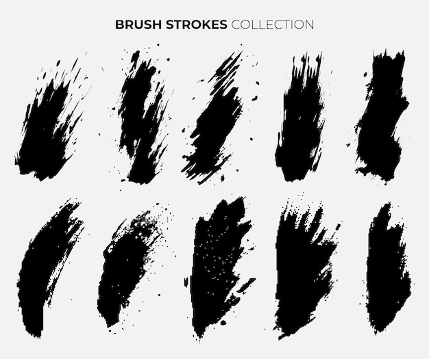 Set of scratchshaped brush strokes