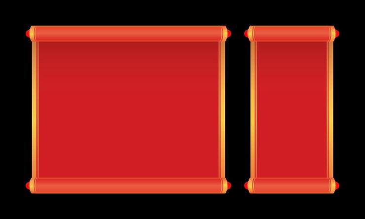 Vector set of scrolls