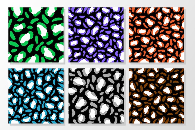 Set of seamless animal print patterns