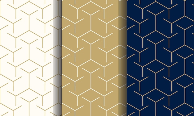 Set of seamless business pattern for premium and luxury brand. Vector illustration.