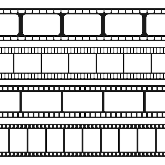 Vector set of seamless film strips