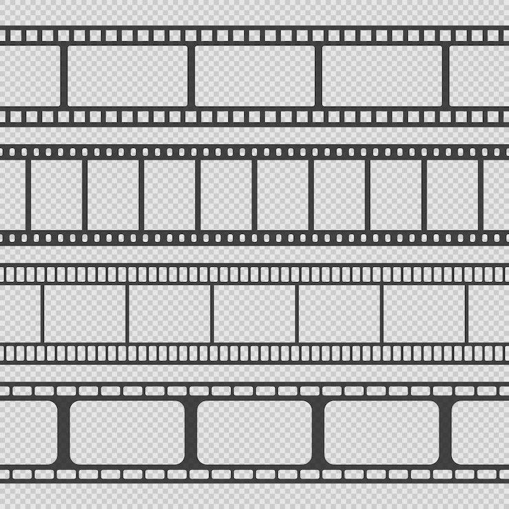 Vector set of seamless film strips