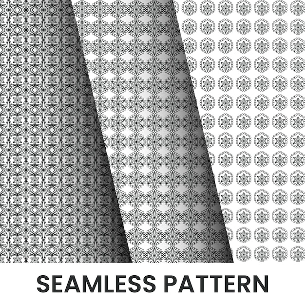 패브릭 디자인을 위한 매끄러운 꽃 패턴 세트