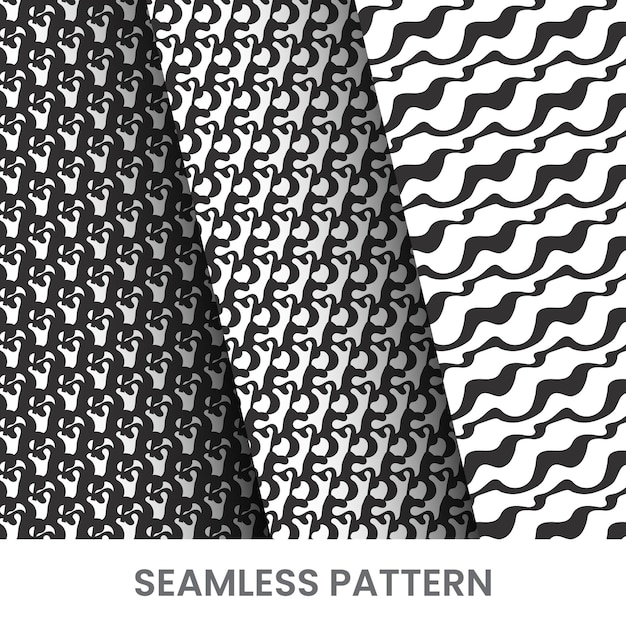 패브릭 디자인을 위한 매끄러운 꽃 패턴 세트