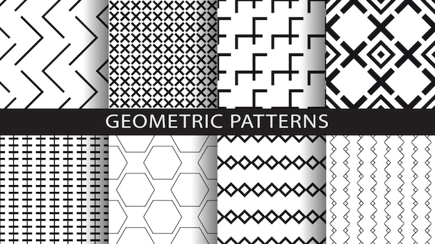 Set of seamless geometric patterns