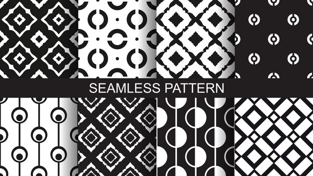 A set of seamless geometric patternsVector illustration