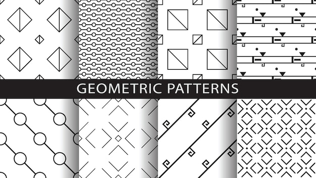 A set of seamless geometric patternsVector illustration