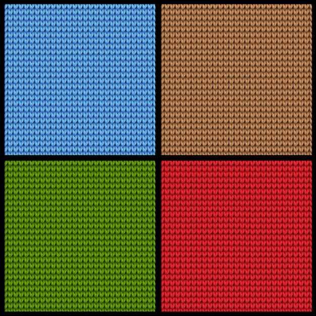 Set of seamless knitted patterns