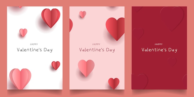 set seamless love heart romantic background valentine and love event theme design template vector