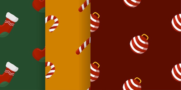사탕 램프와 양말 원활한 패턴 크리스마스를 설정