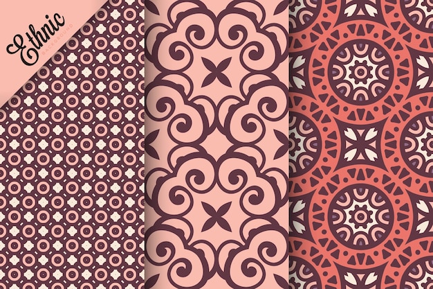 Set of seamless pattern with geometric elements