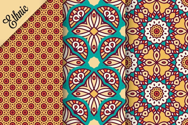 set of seamless pattern with geometric elements