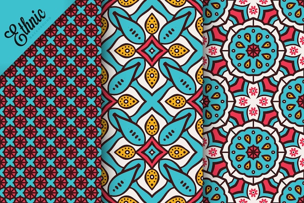 set of seamless pattern with geometric elements